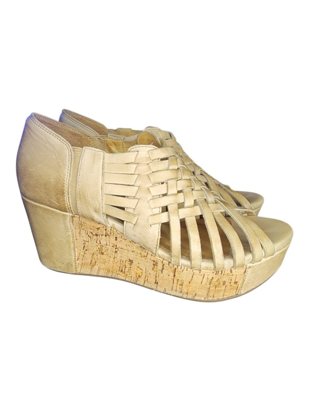 Chocolat Blu Web Strappy Platform Wedge Sandals, Womens 6 - Picture 1 of 10